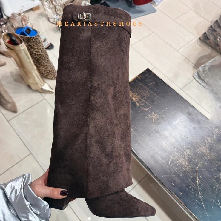 Women'S Fashion Winter 2025 - Женские сапоги до колена на массивном