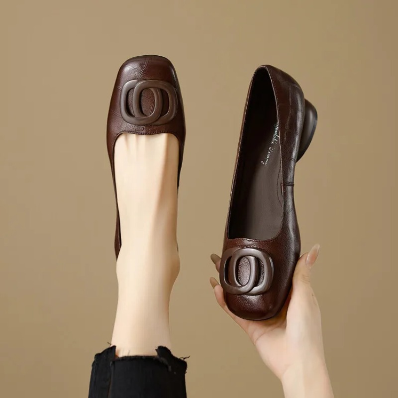 Women'S Fashion Footwear - Женские туфли-лодочки во французском стиле, кожаные