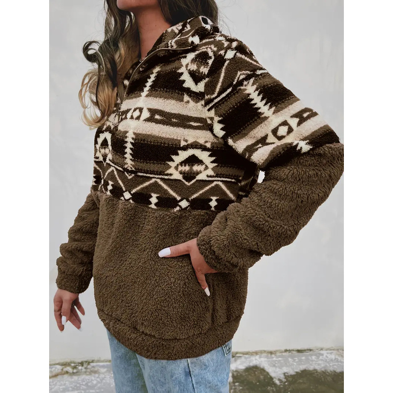 Women'S Fashion Jackets Amazon - Куртка с геометрическим узором и длинными