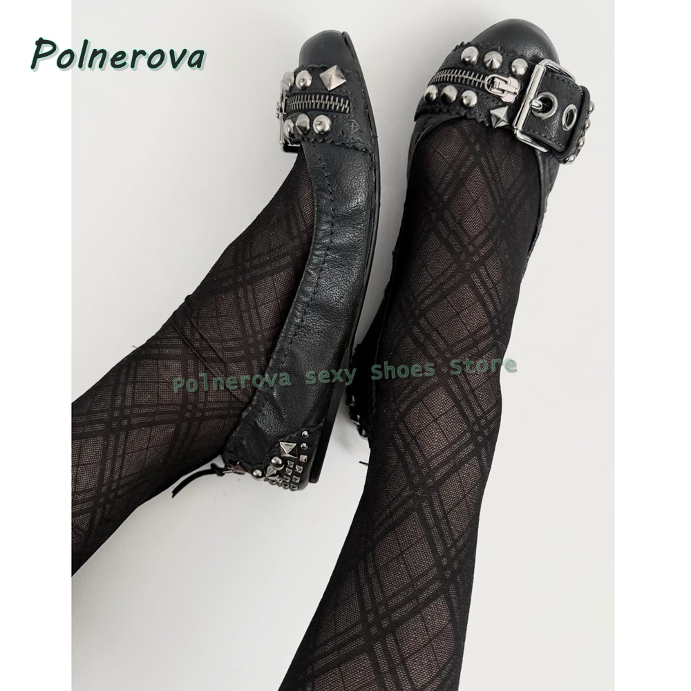 Women'S Fashion Footwear - Туфли Мэри Джейн с заклепками и